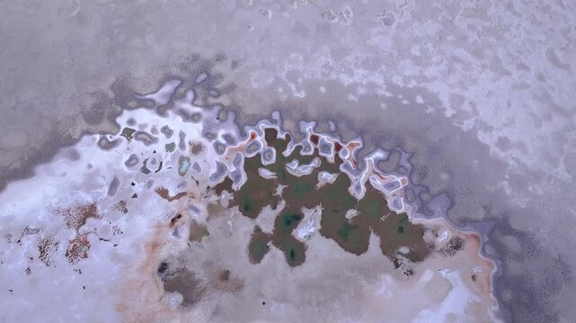 Aerial view of saline pond in Salar de Antofalla
