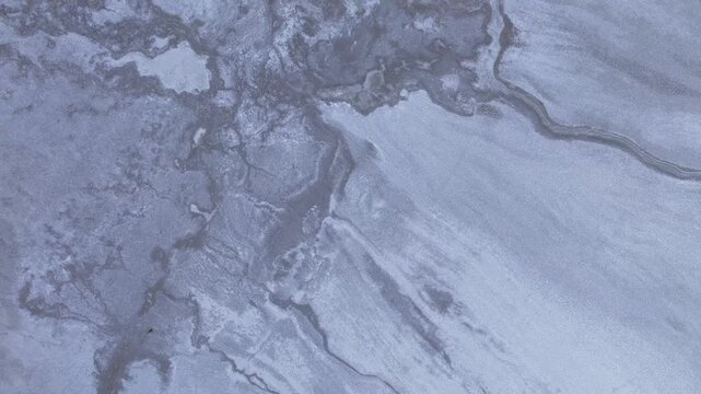 Aerial view of saline pond in salar de antofalla