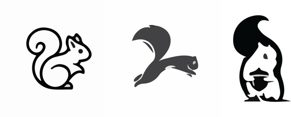 Vector illustration of three different squirrel icons © Tarikul Islam