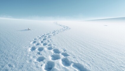 Frozen landscape showing animal tracks from multiple species, used for studying winter animal movement patterns