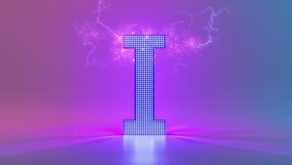 LED dot lighting font designed for digital interfaces, highlighting modern technology, Earth Day