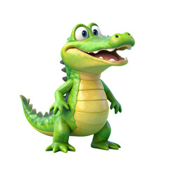 Fototapeta premium Happy Cartoon Alligator with Open Mouth