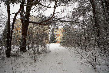 osiedle mieszkaniowe ,zima  © Marcin Łazarczyk