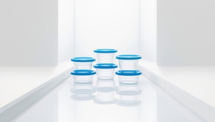 Stacked plastic containers for food preservation in a pantry, focusing on safety and hygiene, World Food Safety Day