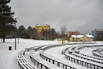 ławki ,zima  © Marcin Łazarczyk