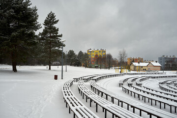 ławki,zima  © Marcin Łazarczyk