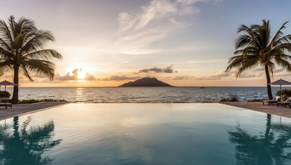 Sunrise scene from a high-end spa balcony highlighting peaceful awakening and scenic beauty