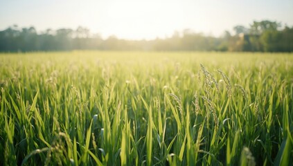 Close-up of rice flowers during flowering stage, highlighting agricultural cycle