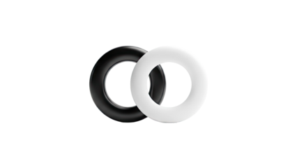 Black and white rings