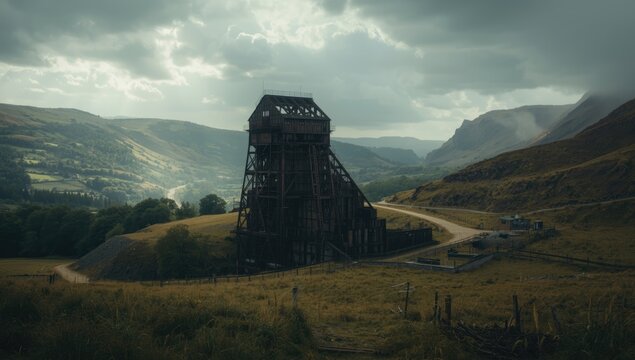 Decommissioned coal mine site in Wales, UK, highlighting heritage conservation efforts