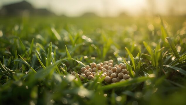 Close-up of Job's tears seeds on wild grass, highlighting plant material for botanical study