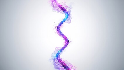 Glowing DNA double helix in violet blue hues, serving as an educational visual for molecular biology