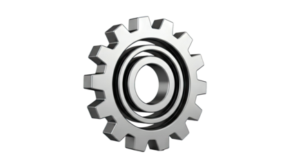 Silver Gear with Concentric Circles