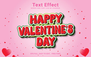 Editable Valentine 3d style text effect vector in Illustrator	