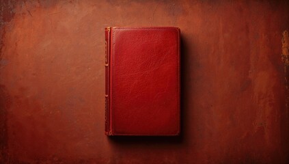 Red book featuring a textured surface serving as a backdrop for text and graphic elements, focusing on tactile patterns