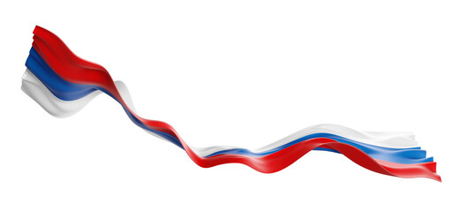 Russian flag isolated on transparent background 3D render
