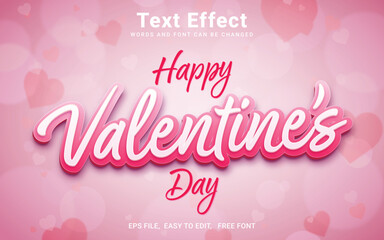 Editable Valentine 3d style text effect vector in Illustrator	
