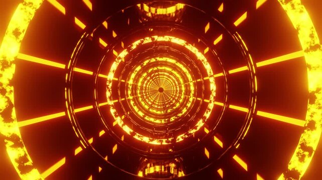 Fire sun textured rings VJ loop background
