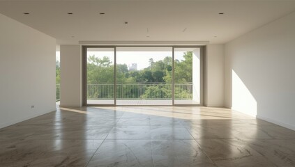 Fototapeta premium Freshly completed apartment interior emphasizing contemporary space arrangement