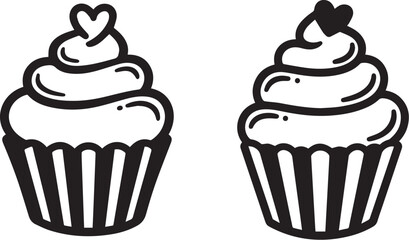 Valentines day cupcakes with heart toppers for sweet love