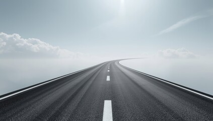 3d rendering of a continuous road against a blue and grey backdrop, designed for UI backgrounds