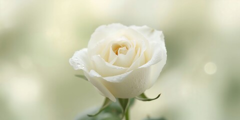 Obraz premium Close-up of a white rose flower highlighting delicate petal textures for floral arrangement design