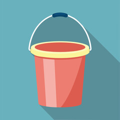 bucket flat vector illustration icon