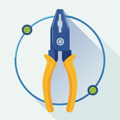 crimping tool flat vector illustration icon
