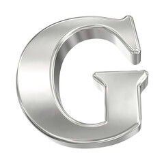 Obraz premium Shiny Chrome Silver Capital Letter G Isolated 3D Rendered Luxury Alphabet Element