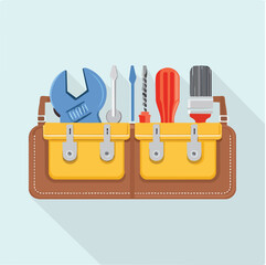 tool belt flat vector illustration icon