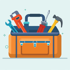 tool bag flat vector illustration icon