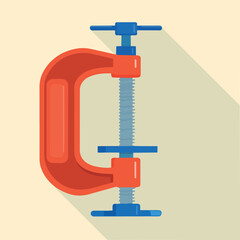 bar clamp flat vector illustration icon