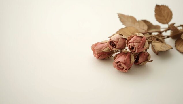 Pressed dried flowers used as natural embellishments in floral arrangements or artwork - Powered by Adobe