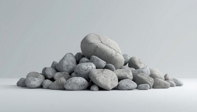 Illustration of cartoon rocks and boulder stones, pile of rubble for background or pattern use
