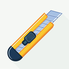 utility knife flat vector illustration icon