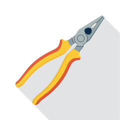lineman pliers flat vector illustration icon