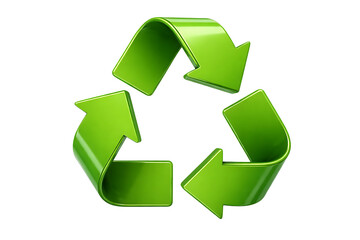 Obraz premium 3D Green Recycle Symbol Isolated on Black Background for Environmental Concepts