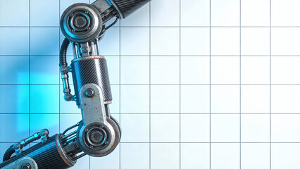 Robotic Arm Technology Futuristic Blue Industrial Background AI