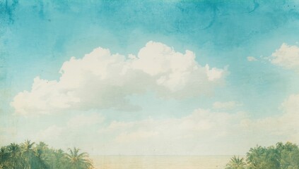 Pastel watercolor clouds and sky on rough paper, serving as a gentle backdrop for creative artwork