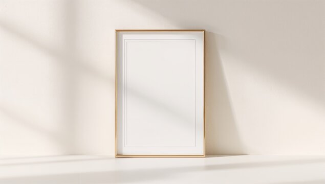Decorative white and gold frame with A4 vertical orientation, suitable for branding and presentation purposes