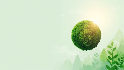 A dense green woodland scene with sunlight penetration highlighting natural preservation efforts, World Environment Day