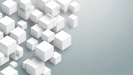 Abstract Blockchain Technology Concept with Glowing Digital Blocks and Network Lines