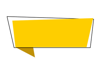 Yellow abstract banner ribbon label flat style for sale, promotion, text, sticker and graphic design layout