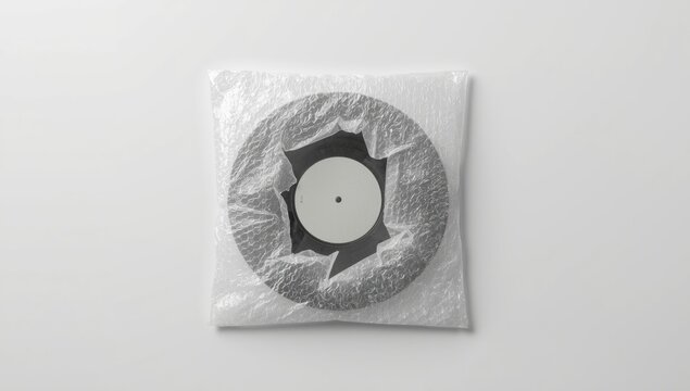 Cracked bubble wrap plastic sheet overlay utilized in packaging safety testing, emphasizing material durability