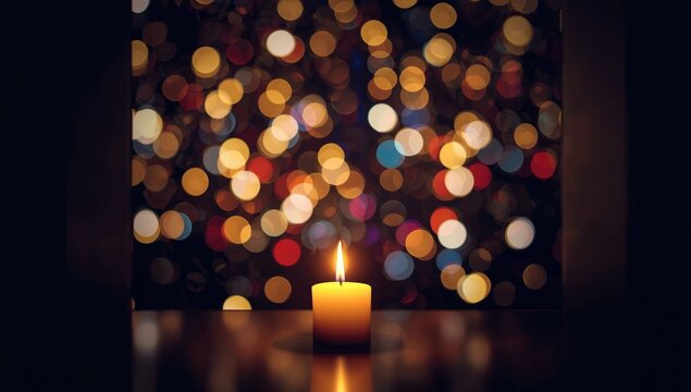 Soft candle light with bokeh effect creating a calming background, suitable for editorial headers, World Malaria Day