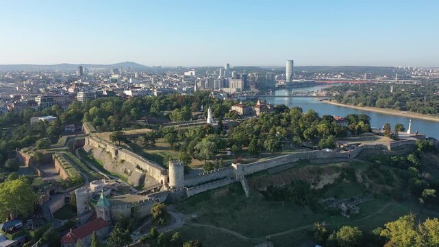 Old citadel and Kalemegdan Park of Belgrade Fortress, Serbia 