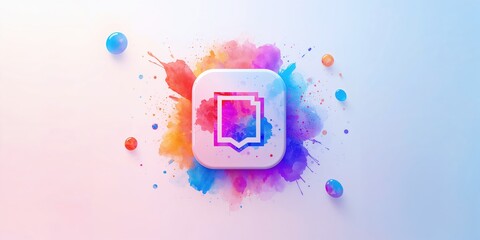 Colorful interface element with a bookmark icon in blue, orange, and red, designed for digital layouts