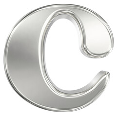 Sleek Chrome Uppercase Letter C Isolated , Perfect for Elegant Typography and Logo Design