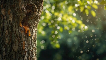Tree limbs producing resin, demonstrating natural defense, Earth Day