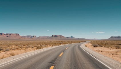 Nevada's desert road with sparse vegetation and rugged terrain, highlighting natural preservation, Earth Day